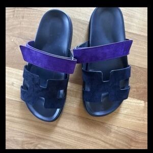 Authentic two colors Hermes  Slide Sandals